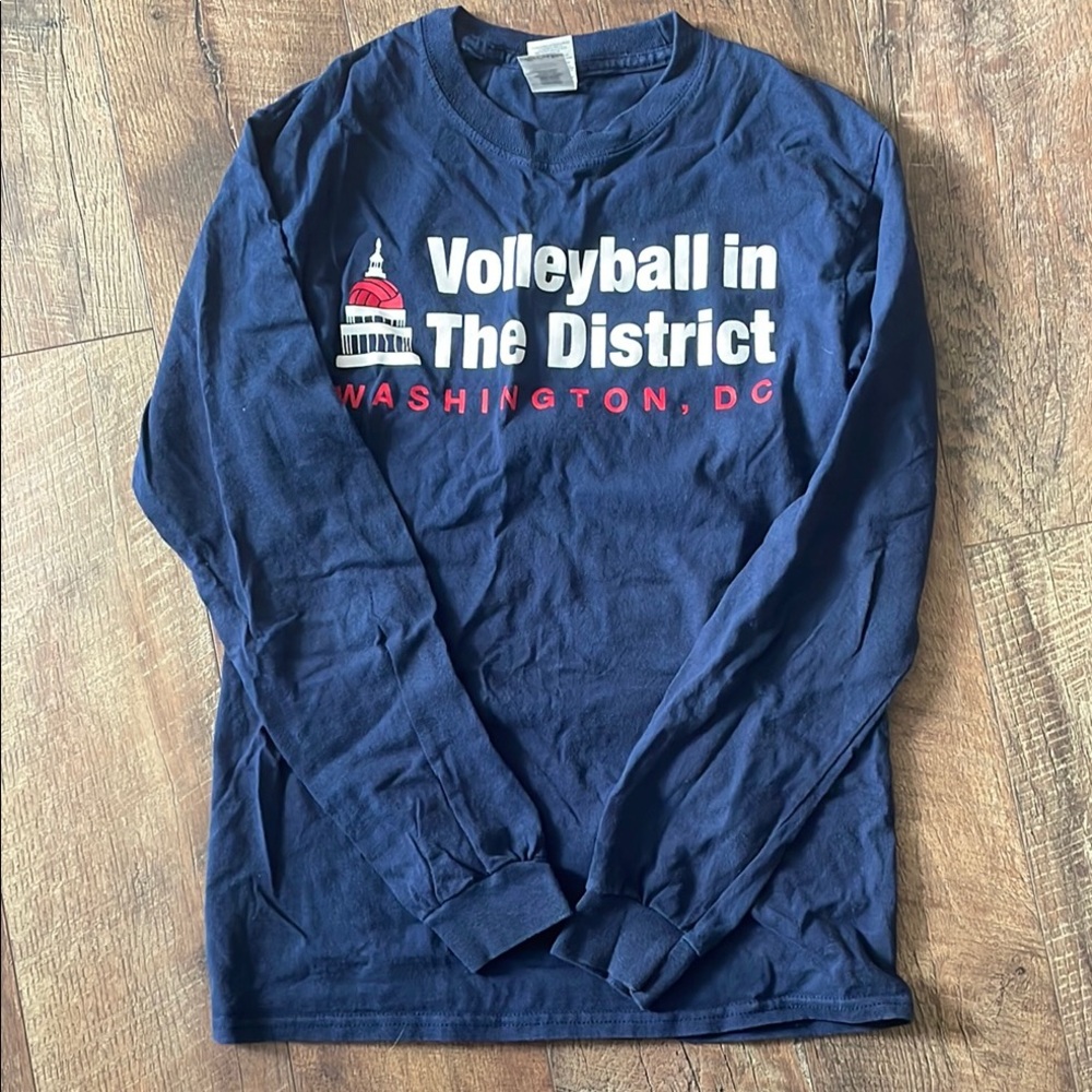 Volleyball in The District Navy Long Sleeve Shirt